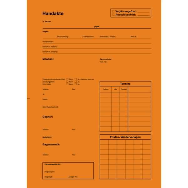 AdvoBedarf Handaktenbogen 7010214 Tauenkarton orange 100 Stück-0