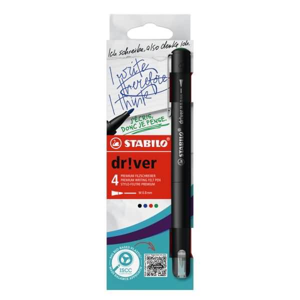 STABILO Fineliner dr!ver, medium, 4er Kartonetui-0