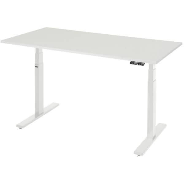 Schreibtisch adlatus 100 1500x800x650-1300 M-Platte lichtgrau
