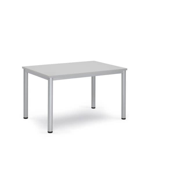 Besprechungstisch 120x80x72cm Gestell silber Platte lichtgrau-0