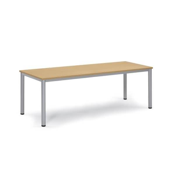Besprechungstisch 200x80x72cm Gestell silber Platte buche-0