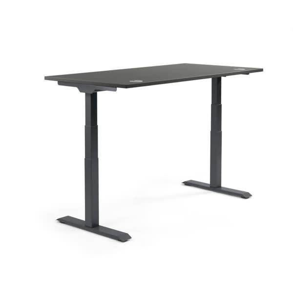 Schreibtisch 1200x605-1255x800mm Platte anthrazit Gestell schwarz-0