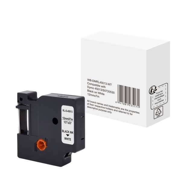 Schriftband wie Dymo S0720530 12mmx7m schwarz auf weiß-0