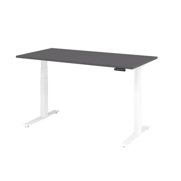 Schreibtisch el 160x80cm weiß/graphit-0
