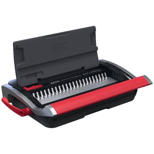 GBC CombBind CB15, Kamm-Bindegerät, Manuell, 165 Blätter, Schwarz, Rot-0