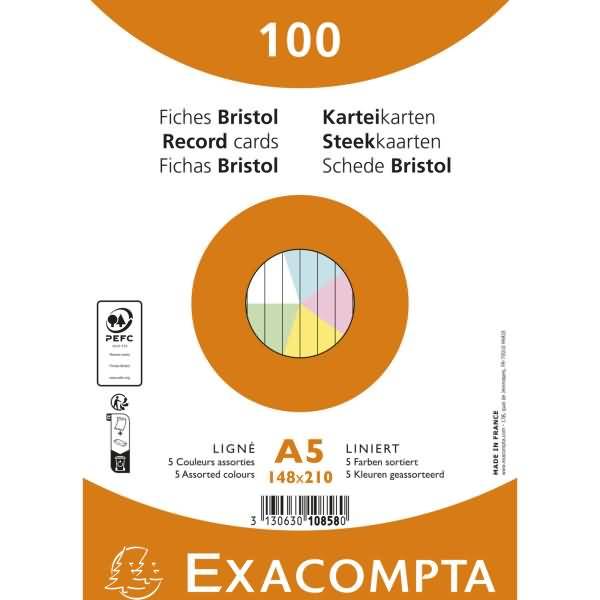 Karteikarte 10858E A5 liniert sortiert 100 Stück-0