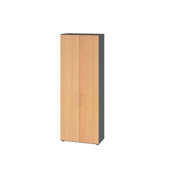 Regal 6OH Türen graphit/Buche