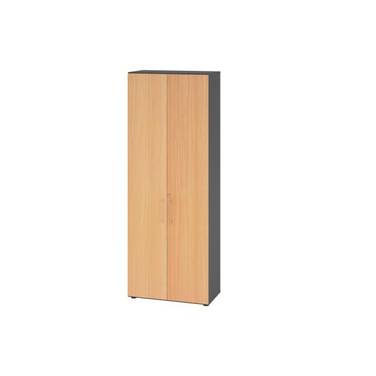 Regal 6OH Türen graphit/Buche