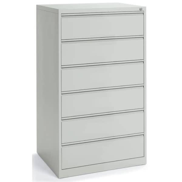 Karteikartenschrank 6 Schübe 3bahnig 760x1320x620mm lichtgrau