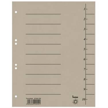 Bene Trennblatt 97300GR A4 Karton grau 100 St./Pack.