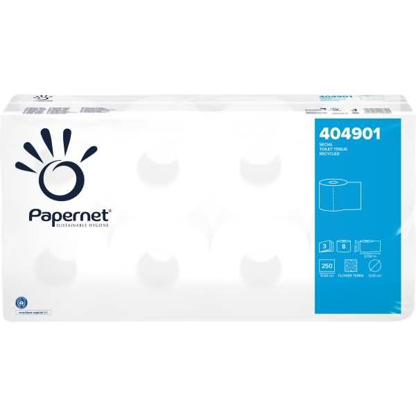 Toilettenpapier 404901 3-lagig 250 Blatt weiß 8 Rollen-0