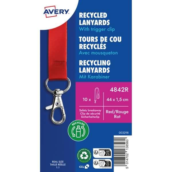 AVERY ZWECKFORM - AVZ 4842R - Lanyard rot 10 Stück-0