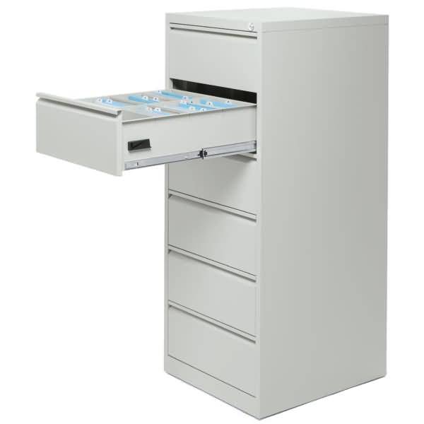 Karteikartenschrank 6 Schübe 2bahnig 530x1320x620mm lichtgrau