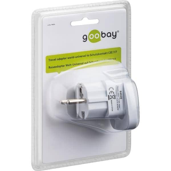 Reiseadapter 94026 Universal/Schutzkontakt CEE7/7 weiß-1