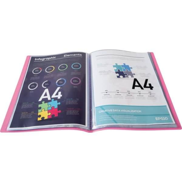 Sichtmappe 88227E A4 PP 20 Hüllen rosa-1