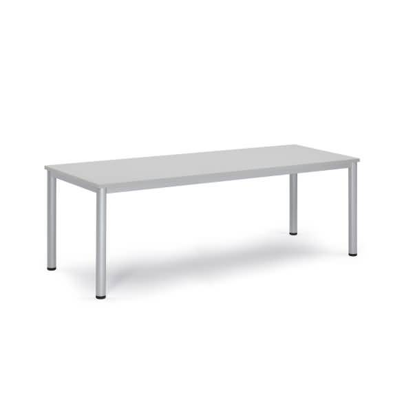 Besprechungstisch 200x80x72cm Gestell silber Platte lichtgrau-0