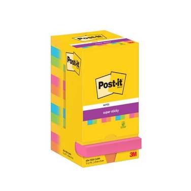 Post-it Haftnotizen super sticky notes, 76 x 76 mm, Carnival