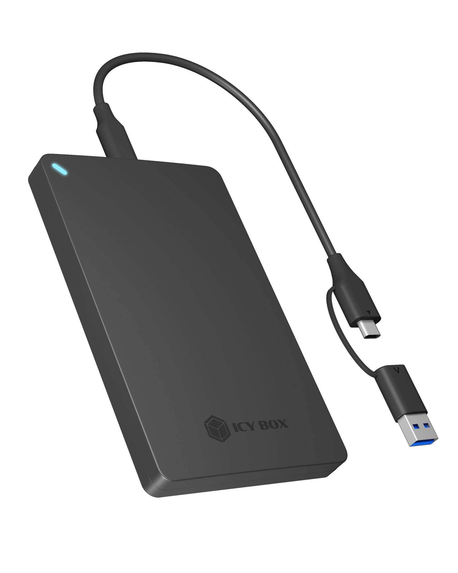 IB-201T-CU31,ext. 2.5" SATA Gehäuse, USB 3.2 Gen 2 bis zu 10 Gbit/s, Werkzeuglos, Kunststoff, Schwarz-0