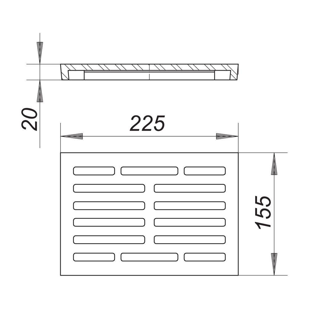 Dallmer Rost zu Kellerablauf 71, 225x155mm, Grau, 714923-1