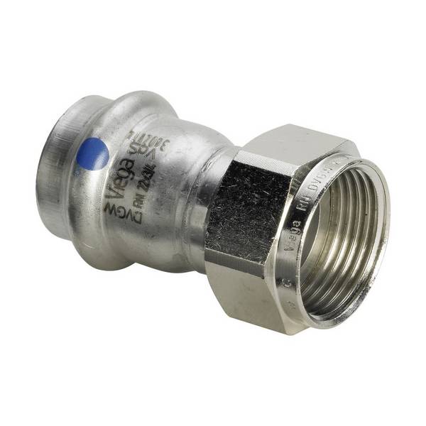 Viega Sanpress Inox LF Anschlussverschraubung mit SC-Contur, 2363LF, labs-frei, d. 18mm x G 3/4", Stahl nichtrostend