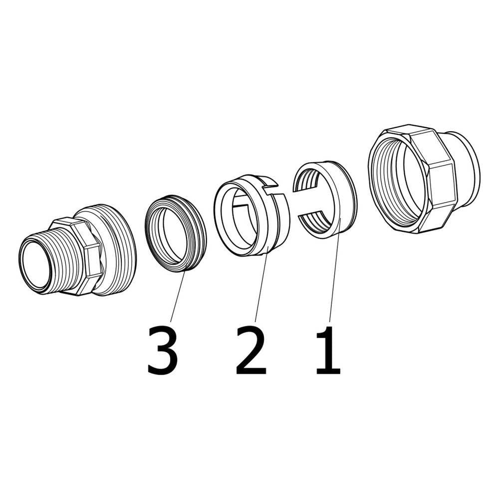 Viega Maxiplex Übergangsstück 9011, d. 32mm x R 1", Rotguss-2