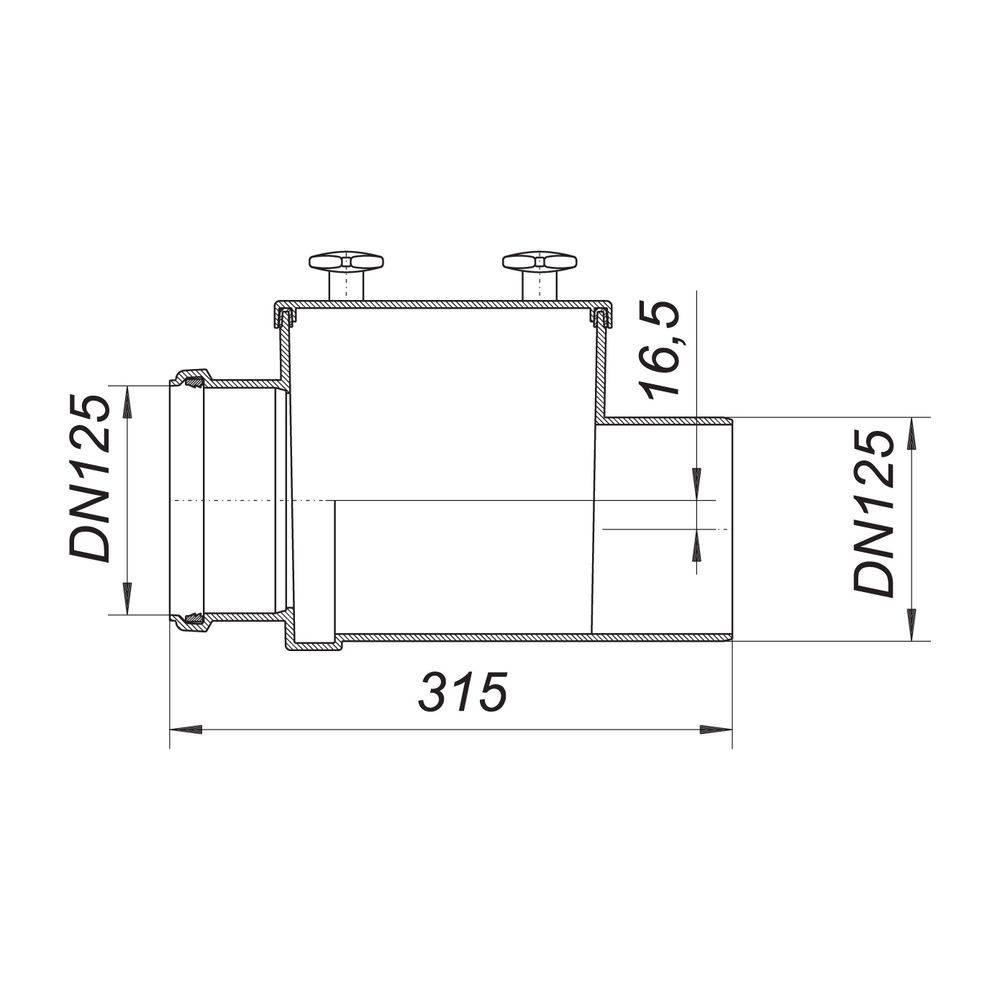 Dallmer Reinigungsrohr Stausafe R, DN 125, ABS, 661685-1
