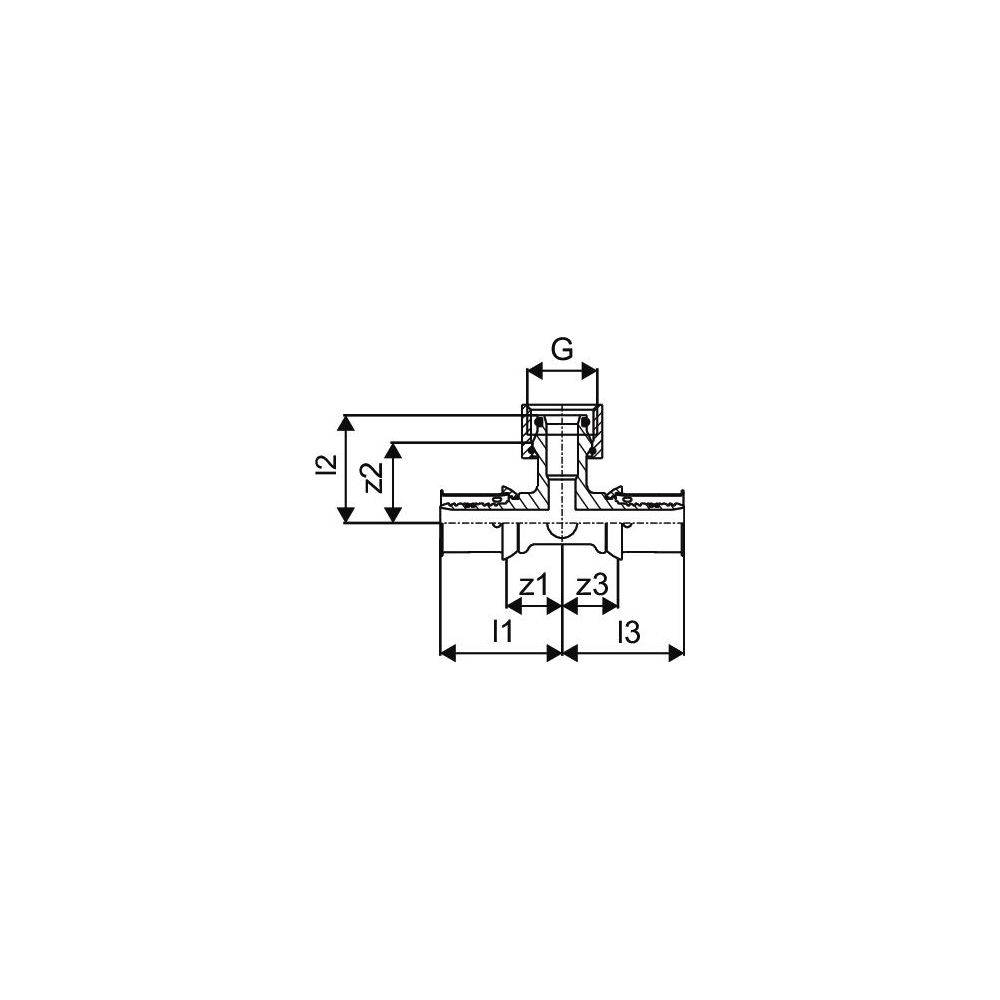 Uponor S-Press Plus SK-T-Stück Geberit, 16mm x G 1/2" FT-16-2