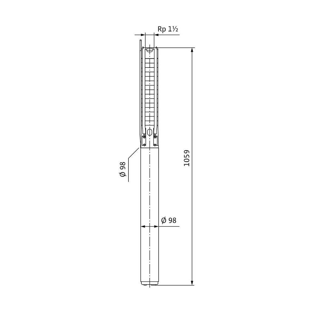 Wilo Sub Unterwassermotor-Pumpe TWI 4.05-21-D, 230V, Rp 1 1/2", PN 10/16/25/40, 2,2kW-1