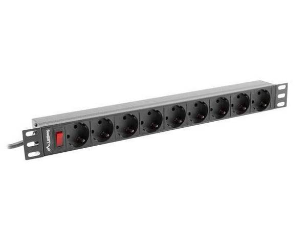 POWER STRIP RACK 19 PDU 1U 16A 9X SHUKO 3M PDU-09F-0300-BK