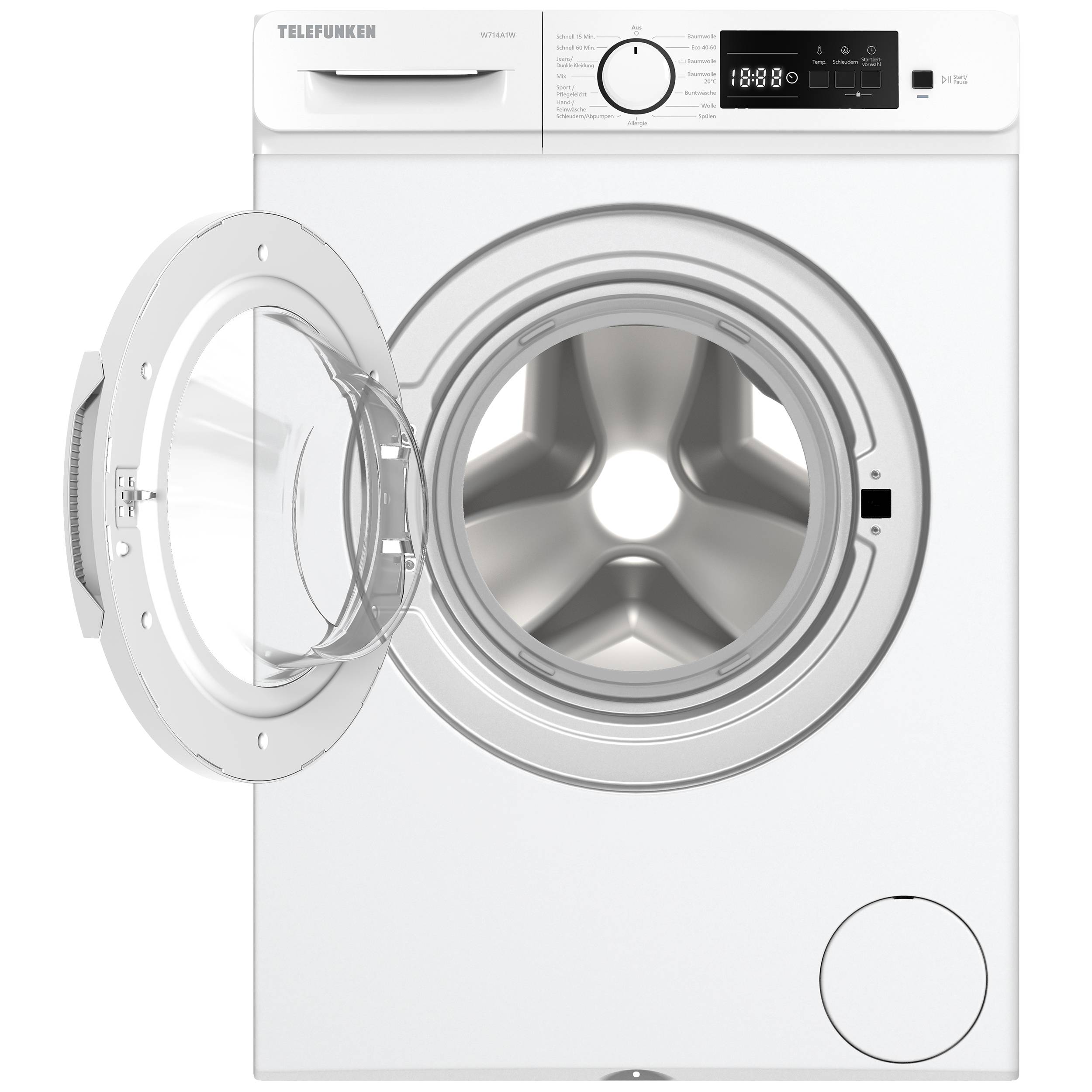 Telefunken Waschmaschine 7kg | Frontlader 1400 U/Min. | Inverter Motor | Schontrommel | 15 Programme | W714A1W weiß-2