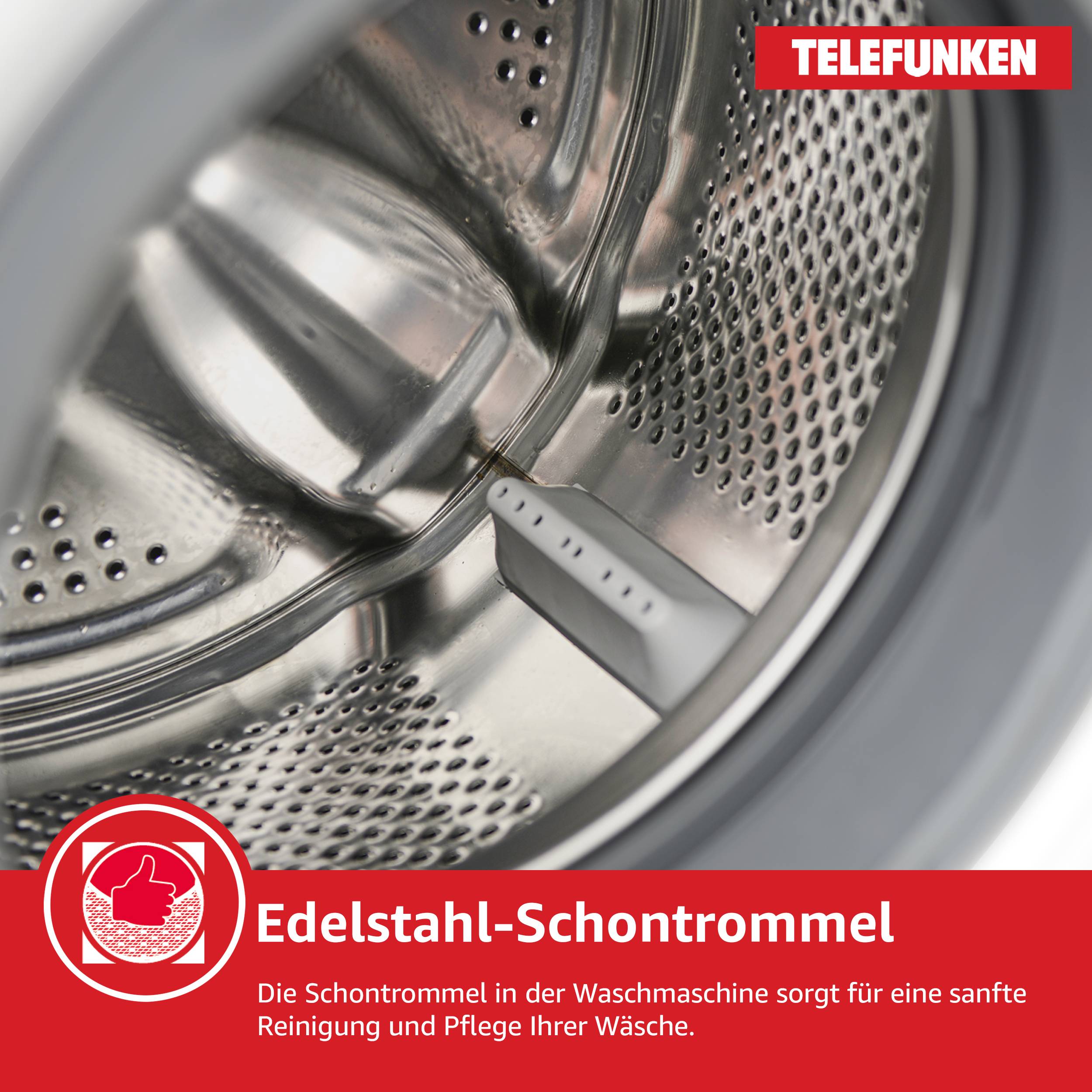 Telefunken Waschmaschine 7kg | Frontlader 1400 U/Min. | Inverter Motor | Schontrommel | 15 Programme | W714A1W weiß-4