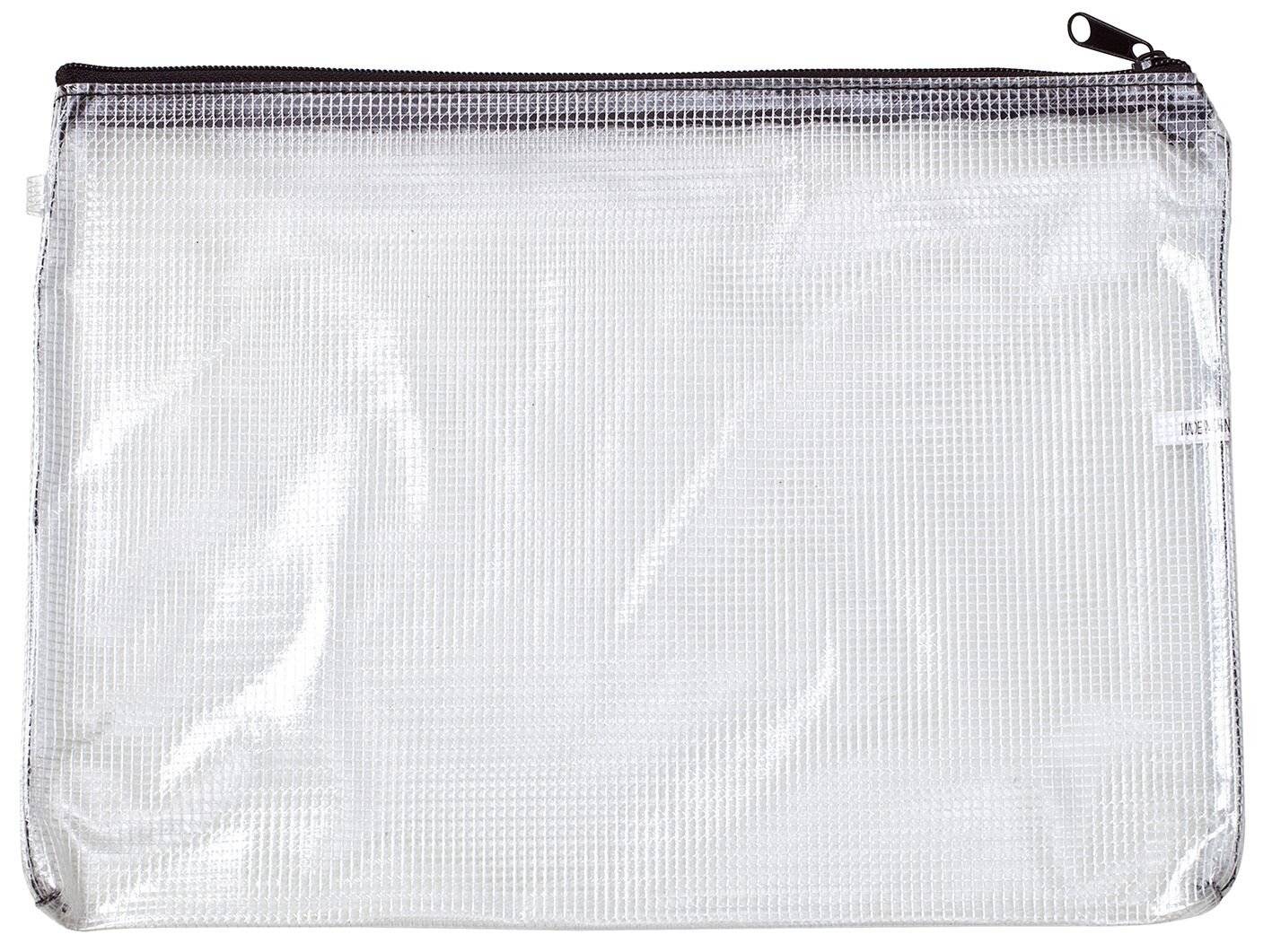 Mesh-bag A4 Netzgewebe Reißverschluss transparent/schwarz-2