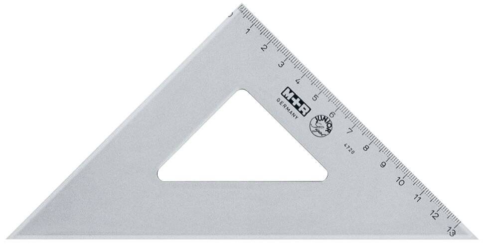 Zeichendreieck 45 Grad 25cm rauchtransparent Skala 16cm-0