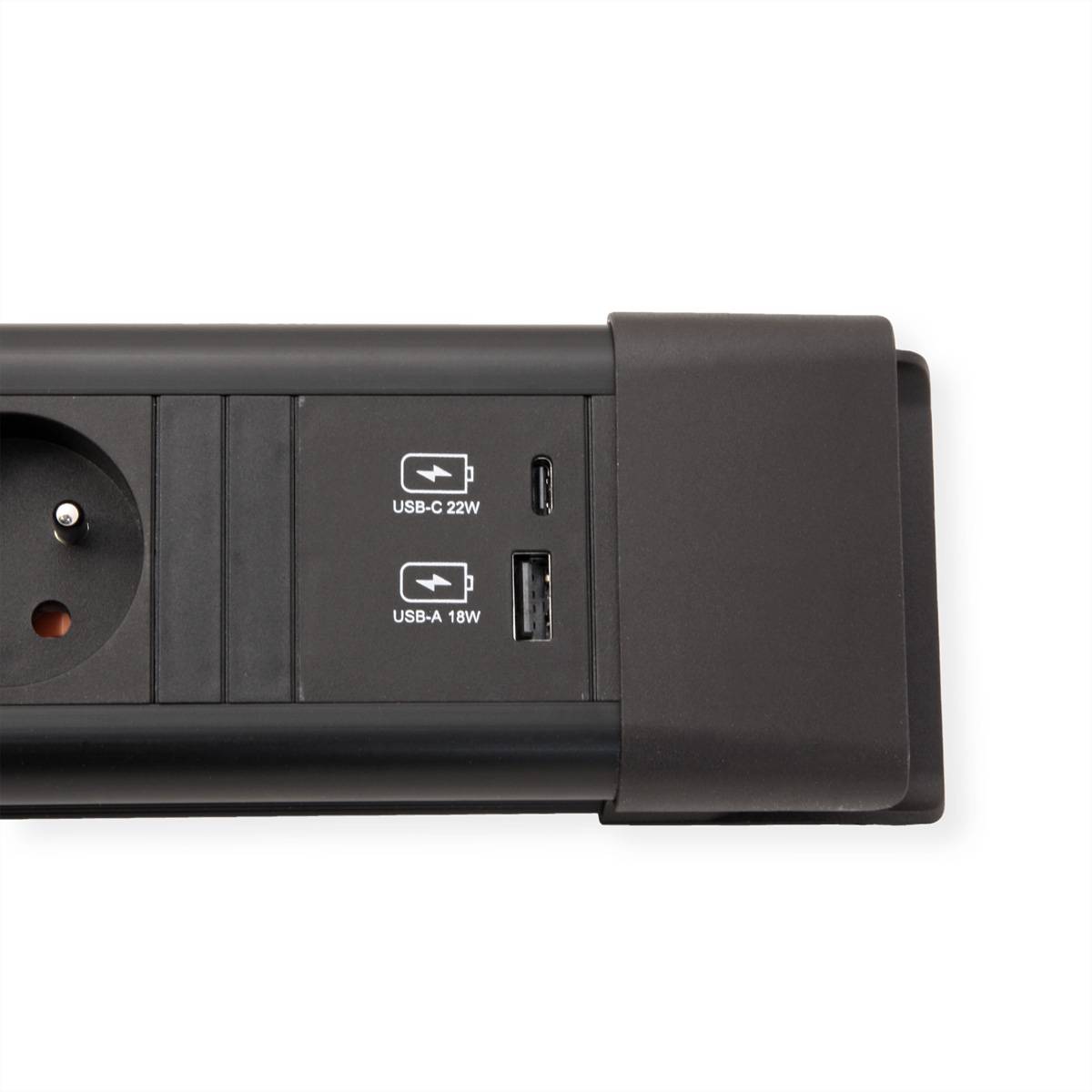 BACHMANN CONNECTUS 6xUTE, 1xSchalter 1xUSB A/C 22W 2,0m CEE7/7 Schwarz-2