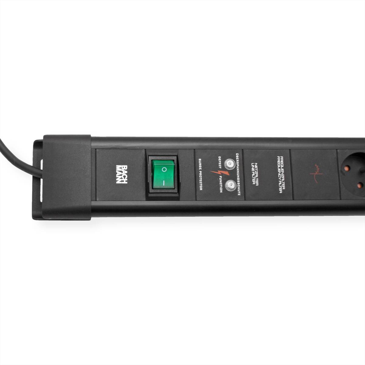 BACHMANN CONNECTUS 6xUTE, 1xGVS 1xSchalter 2,0m CEE7/7 Schwarz-2