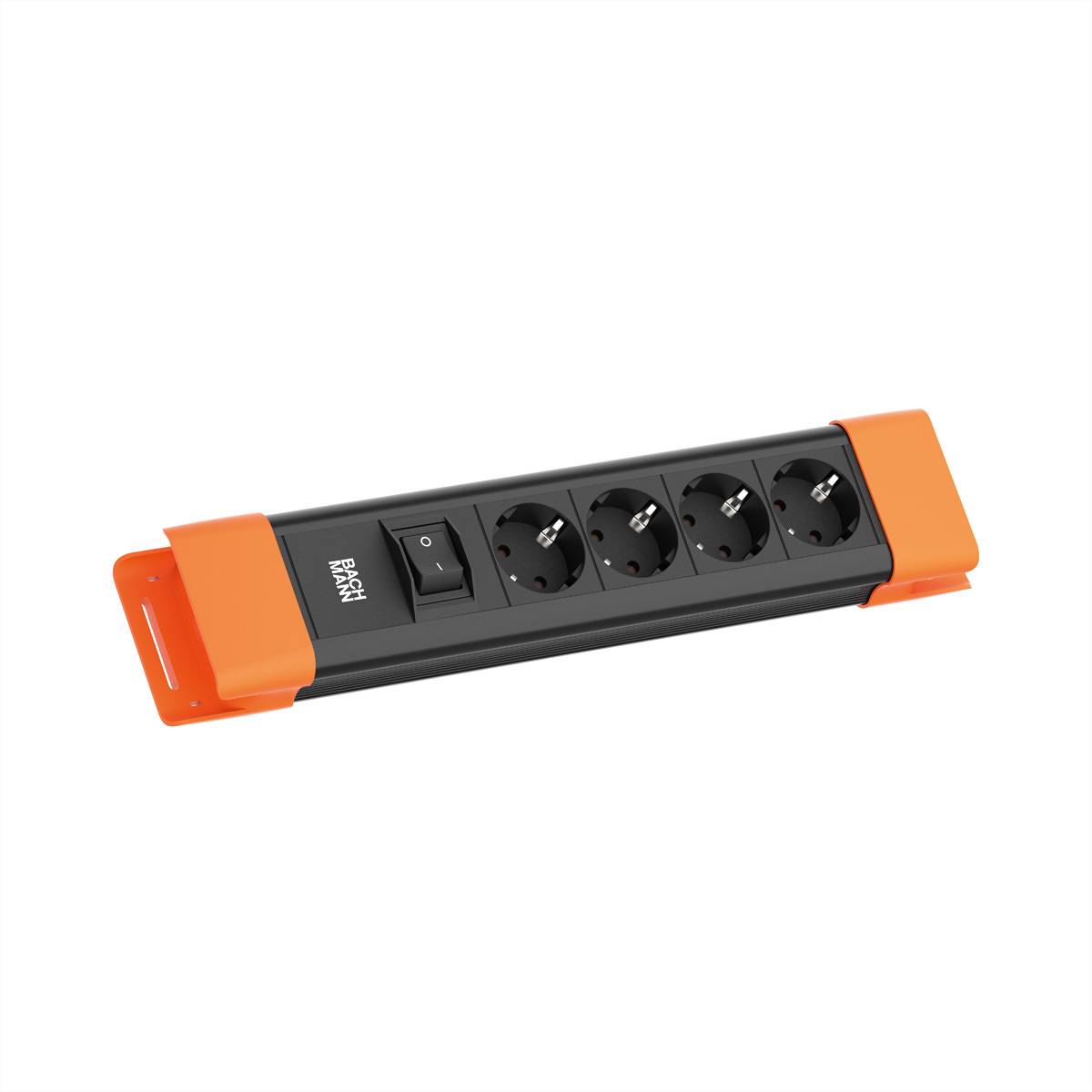 BACHMANN CONNECTUS 4xCEE7/3, 1xSchalter 2,0m CEE7/7 Schwarz/Orange-0