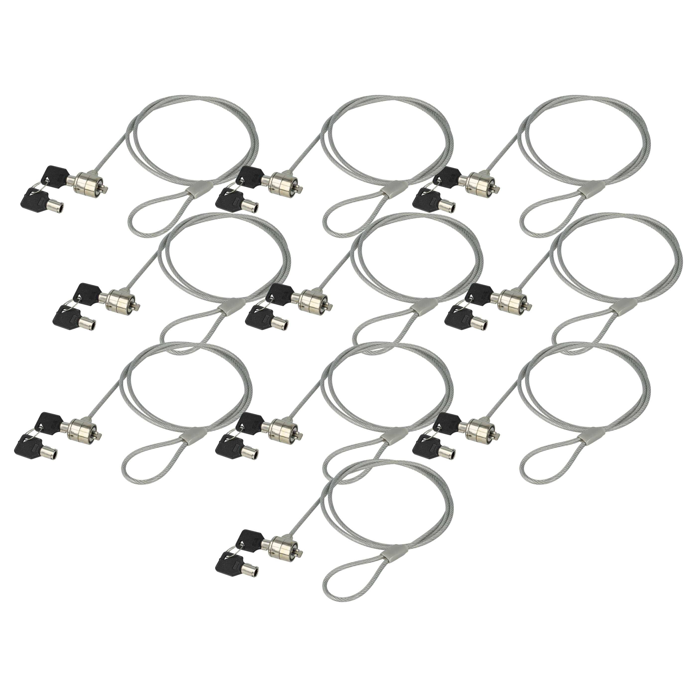 vhbw 10x Kensington Lock für Laptop Notebook | Kabelschloss mit Schlüsseln, 1,2 m-0