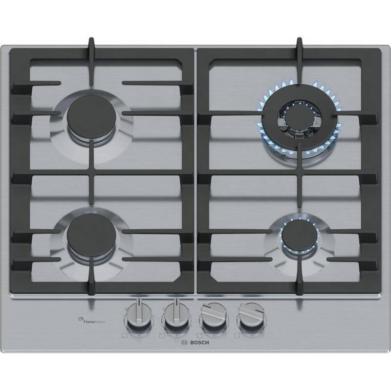 Bosch Serie 6 PCH6A5I90, Edelstahl, Integriert, 60 cm, Gaskochfeld, Edelstahl, 4 Zone(n)-0