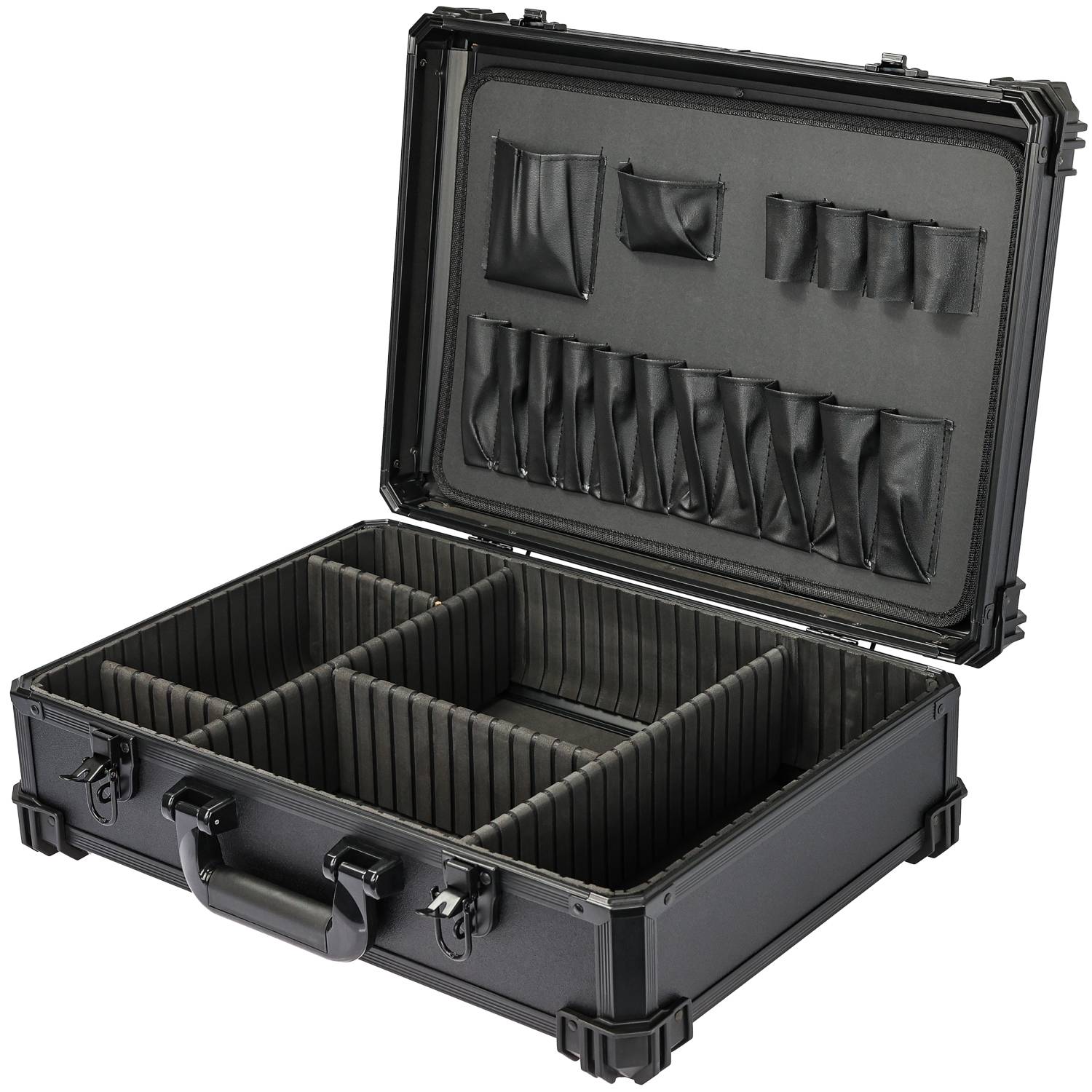HMF 15701-02 Werkzeugkoffer leer, Werkzeugkasten groß mit Rasterschaumstoff, 46 x 33 x 15 cm-3