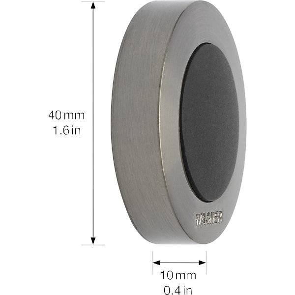 Design-Wandtürstopper Ø 38 mm VE 2 Stk Höhe 10 mm Anthrazit/Schwarz. Wagner System GmbH 83139349-1