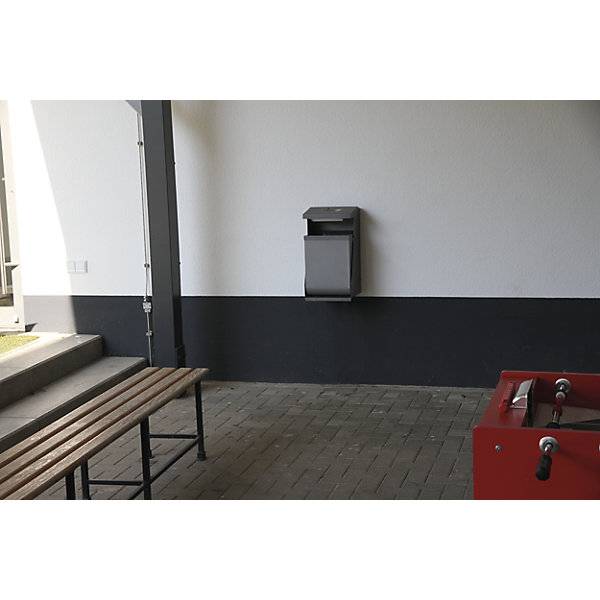 Außenabfallsammler Stahl Volumen 22 l Wand- oder Pfostenmontage. Stumpf Metall GmbH 83491849-3