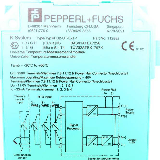 PEPPERL+FUCHS Universeller Temperaturmessumformer KFD2-UT-Ex1-1 (112882)-1