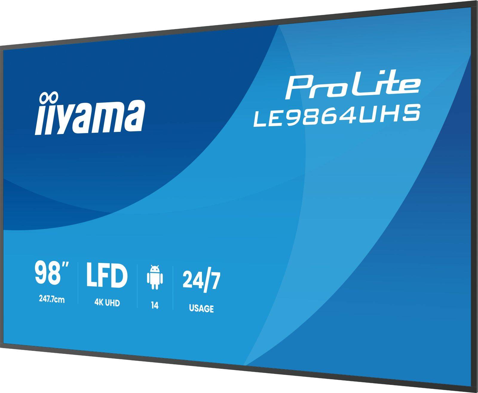 iiyama LE9864UHS-B1AG Digital Signage Flachbildschirm 2,49 m 98 Zoll 3840 x 2160 Pixel WLAN 24/7 6,5 ms 5.000:1 500-2