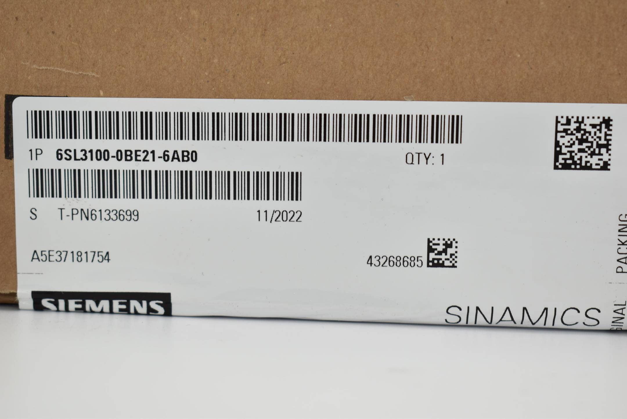 Siemens 6SL3100-0BE21-6AB0 - SINAMICS S120 active Interface Module für 16kW Act-2