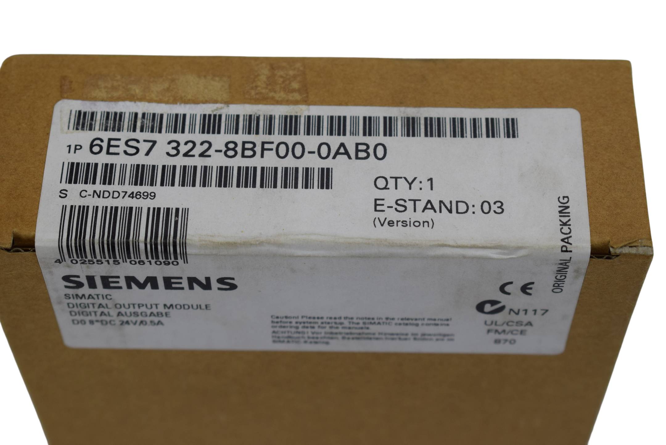 Siemens Indus.Sector Digitalausgabe 6ES7322-8BF00-0AB0-2