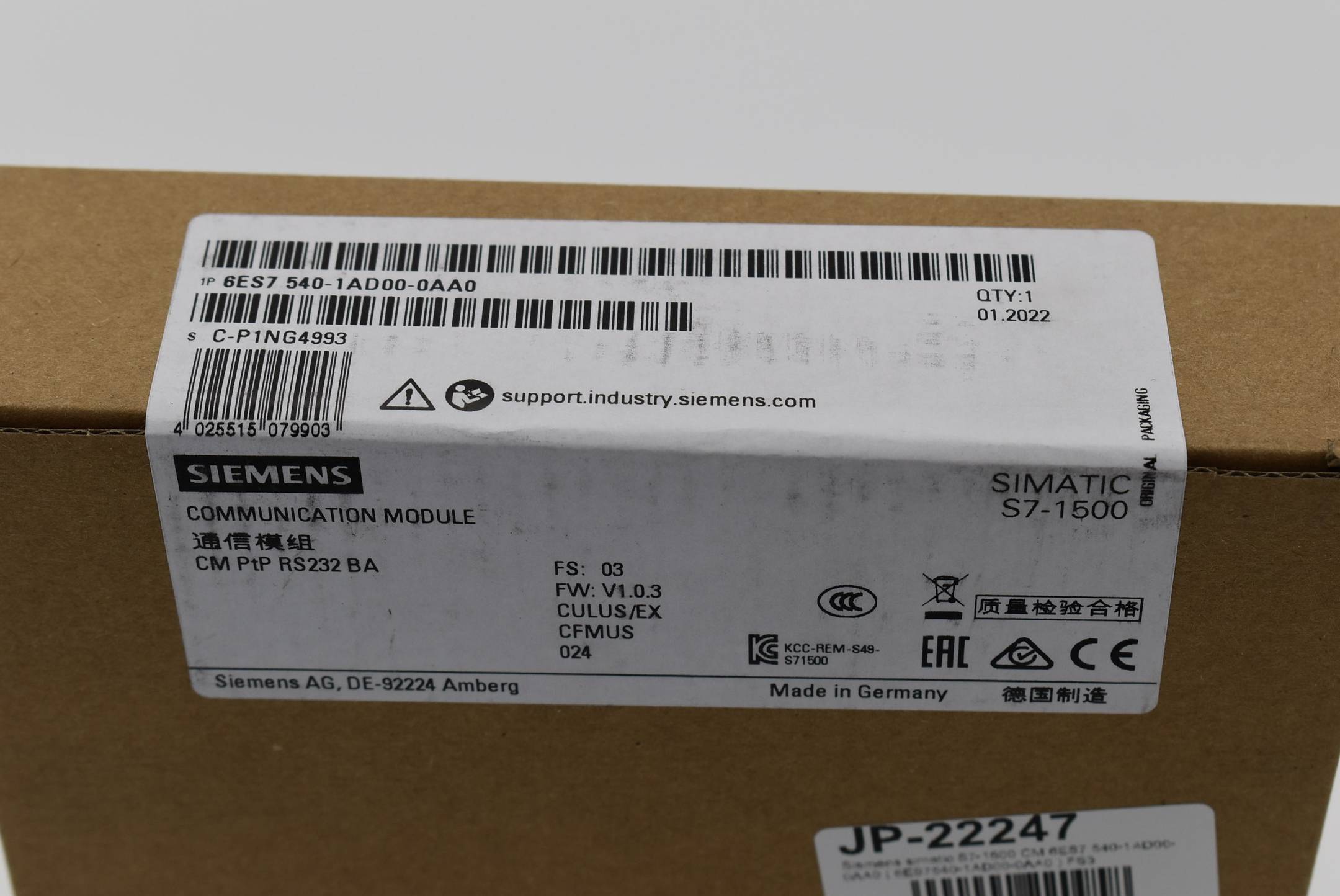 Siemens 6ES7540-1AD00-0AA0 - SIMATIC S7-1500, CM PTP RS-232 BA Kommunikationsmo-1