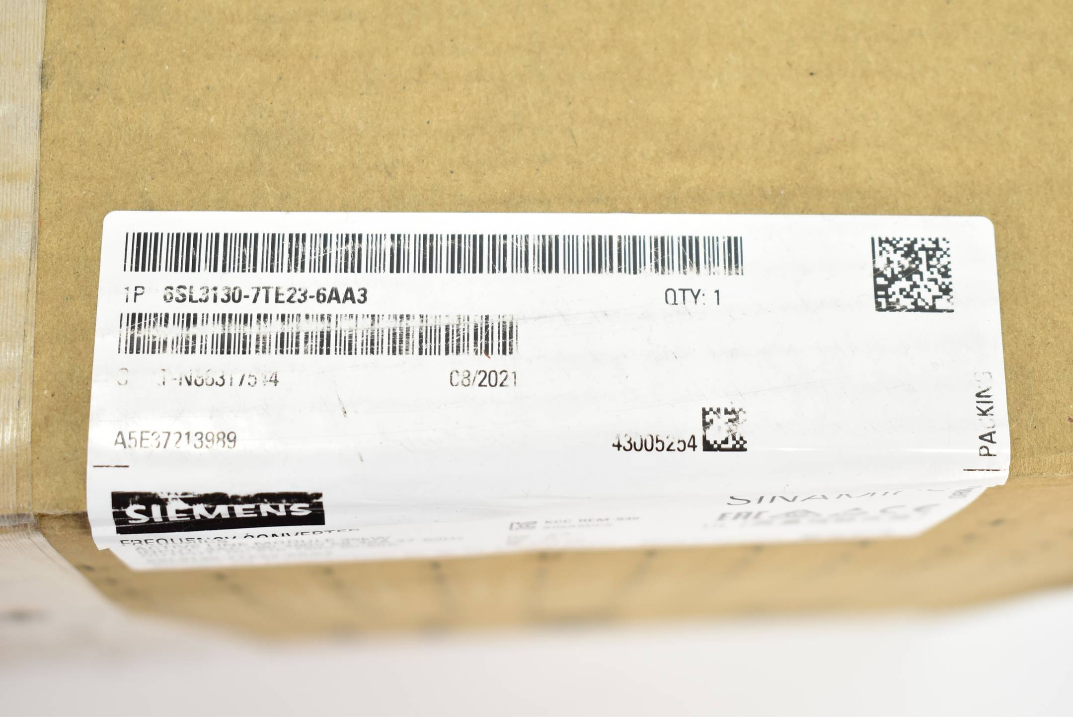 Siemens 6SL3130-7TE23-6AA3 - SINAMICS S120 Active-Line-Module Eingang: 3AC 380--2