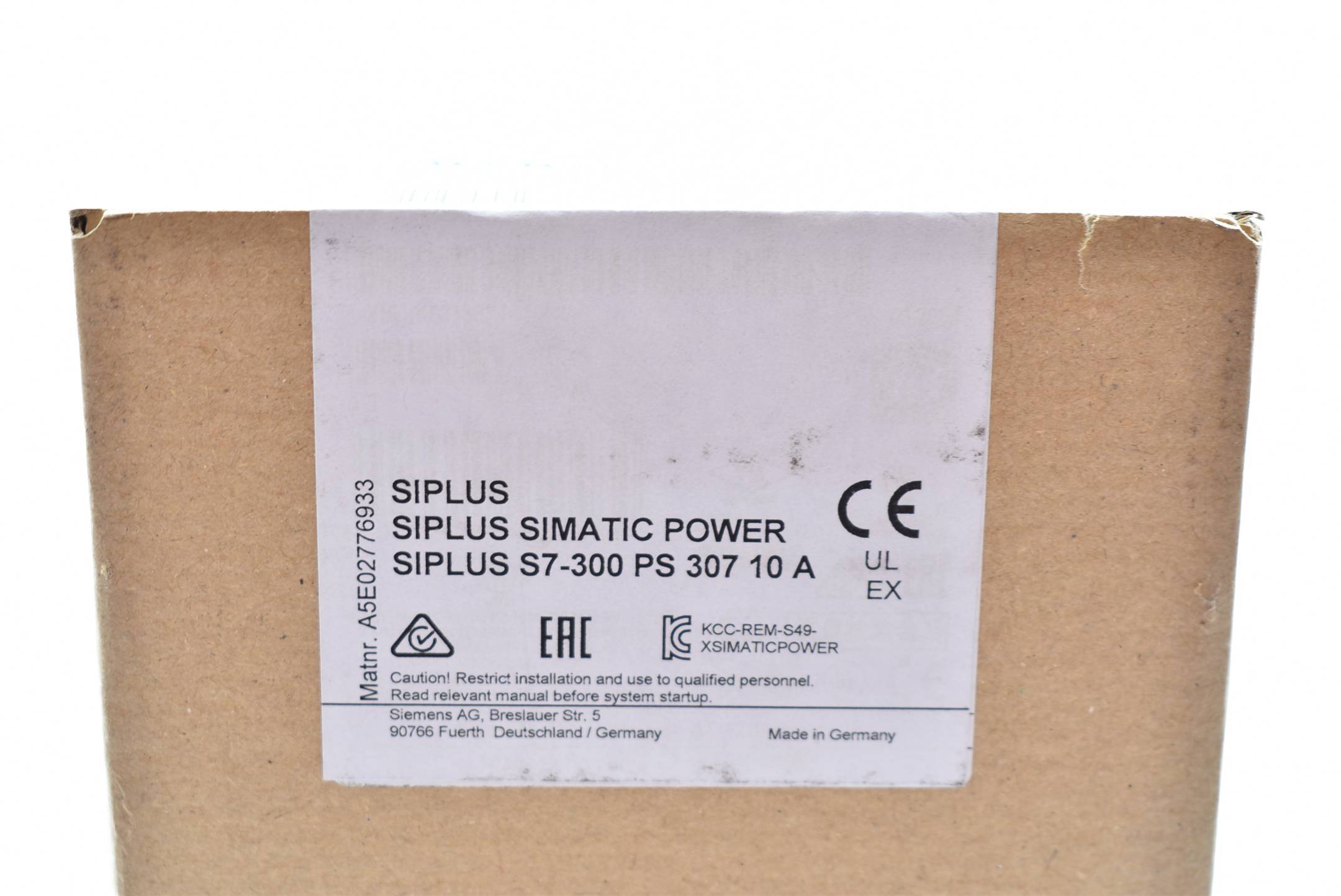 Siemens Dig.Industr. SIPLUS S7-300 PS 307 10A 6AG1307-1KA02-7AA0-3