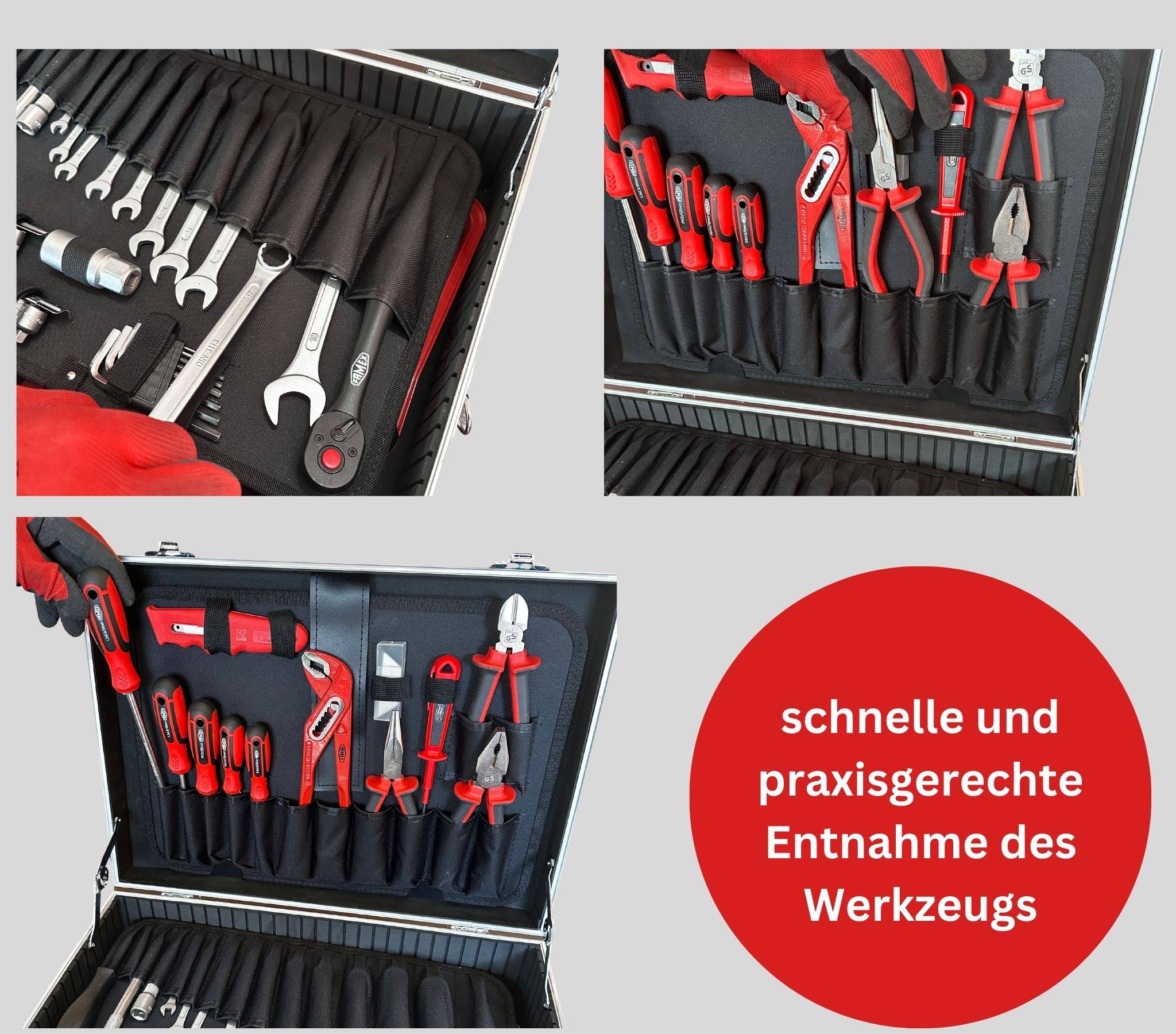 FAMEX 755-57 Alu Werkzeugkoffer bestückt mit Werkzeug - 164-tlg.-3