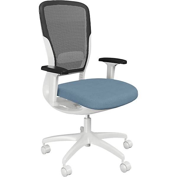 Bürostuhl MOTION Netzrückenlehne weiß hellblau. TAKKT Industrial & Packaging GmbH 82901649-0